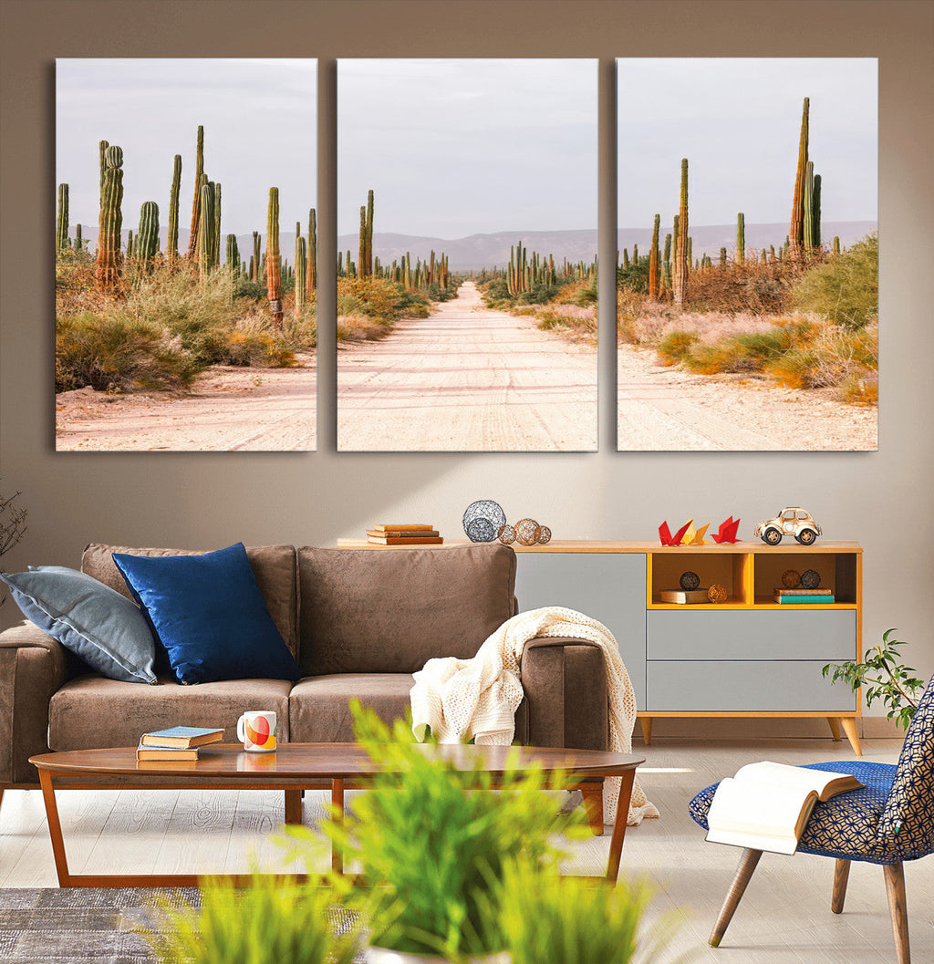 Desert Cactus Wall Art | Framed Southwestern Canvas Artwork