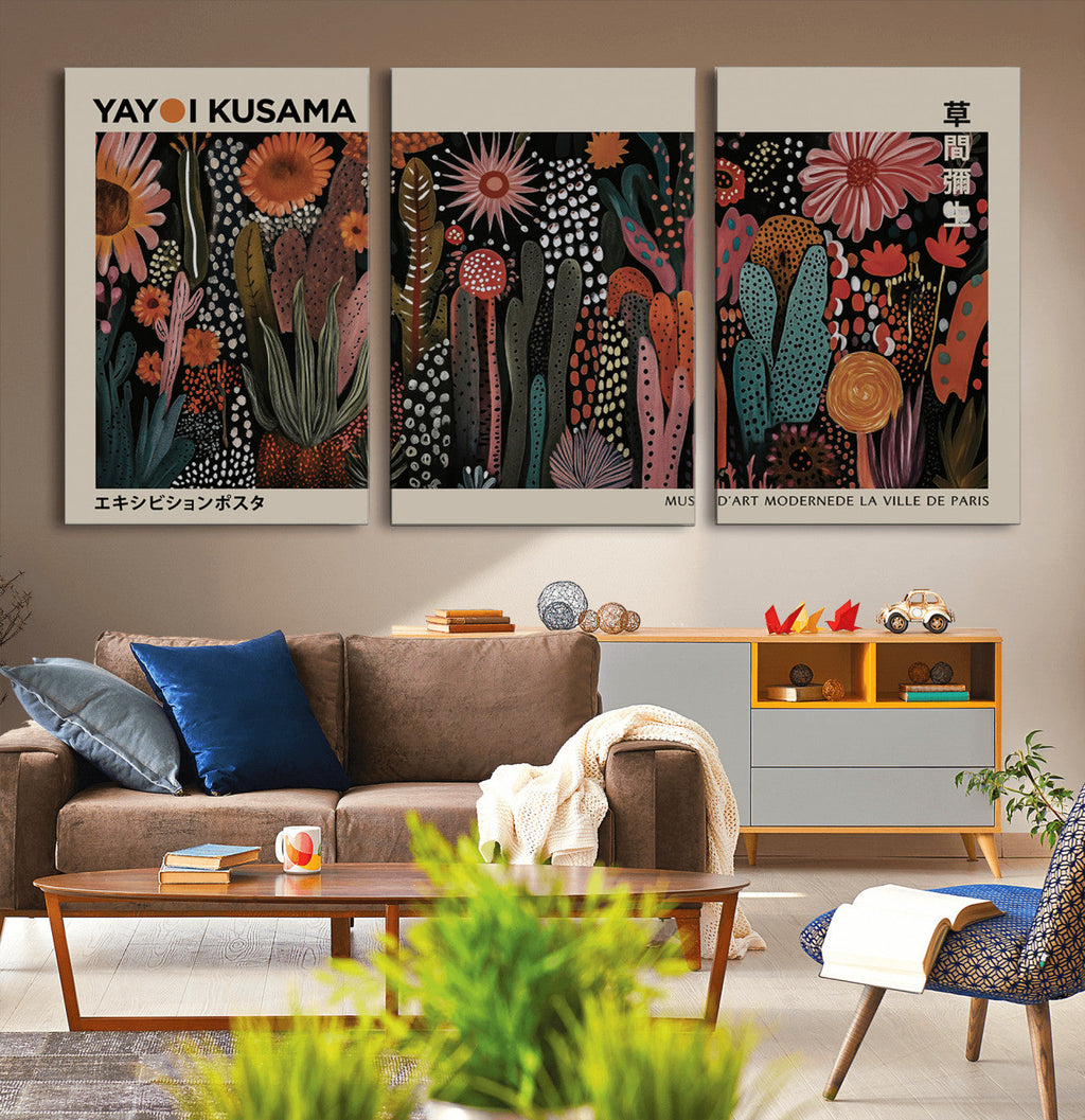 Modern Japanese Wall Art Canvas Print, Framed Abstract Mount Fuji Zen Landscape