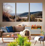 Rustic Landscape Wall Art Canvas Print, Serene Valley Scene