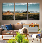 Rustic Farmhouse Wall Art Canvas Print, Teton Range Mormon Row Barn