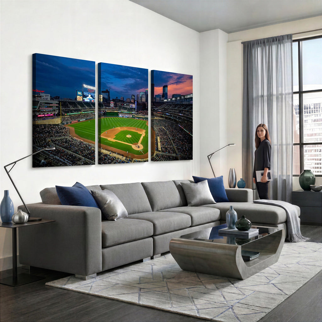 Target Field Wall Art Canvas Print, Baseball Stadium Scene