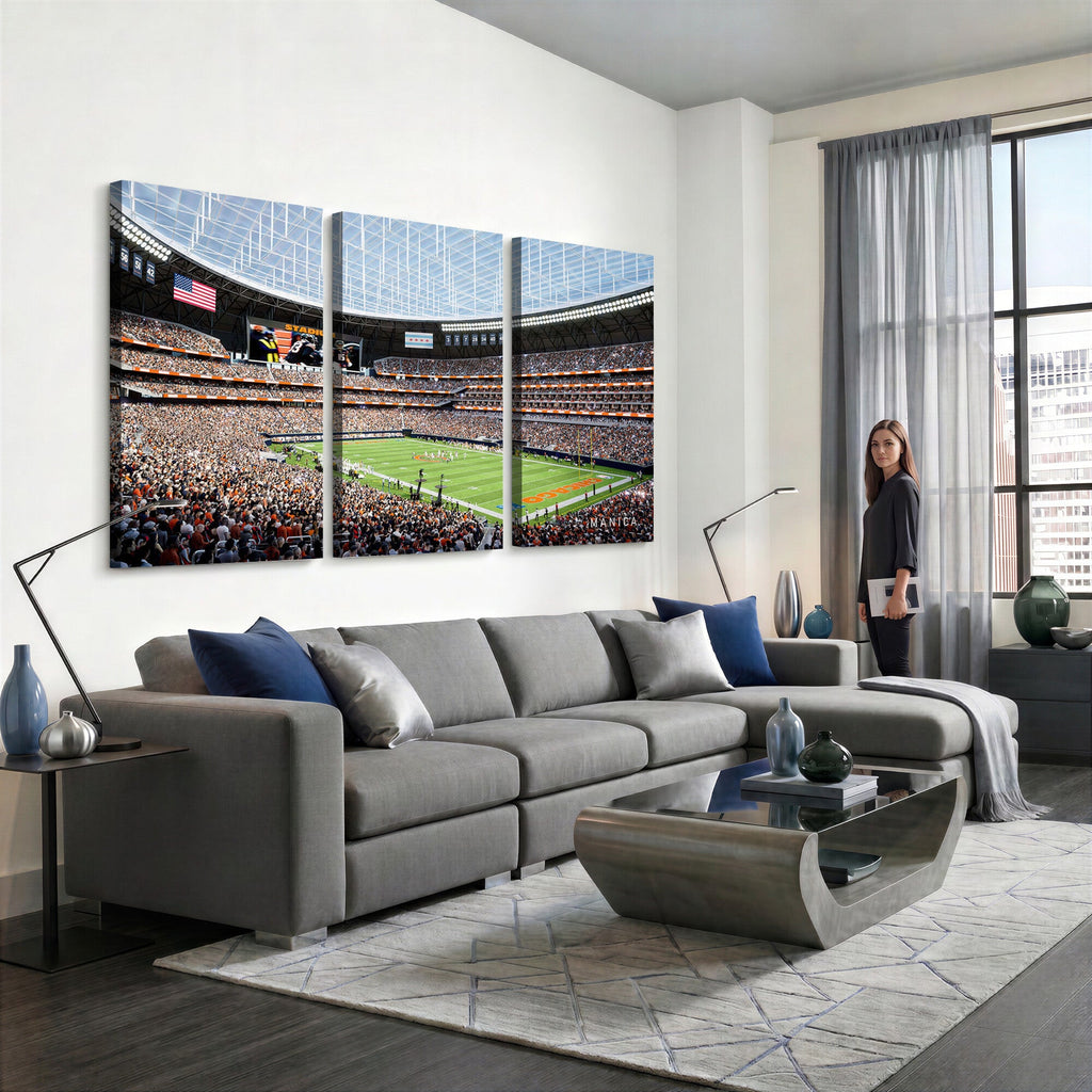 Chicago Bears Soldiers Field Wall Art Canvas Print, Framed and Ready to Hang