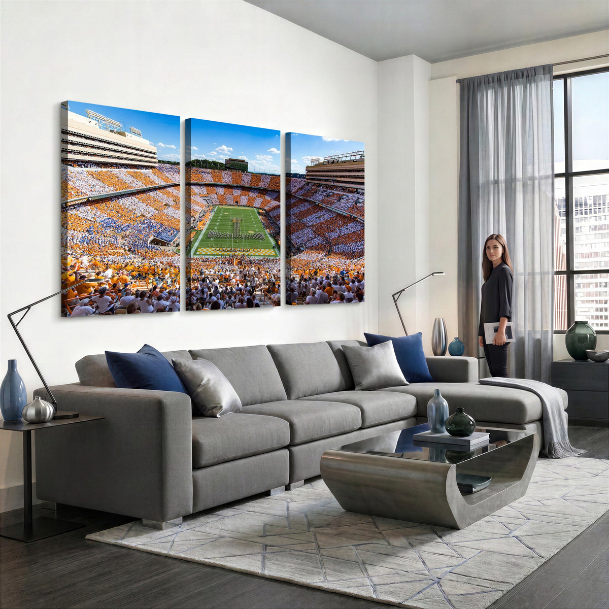Tennessee Neyland Stadium Wall Art, Sports Arena Canvas, Framed and Ready to Hang