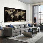 Push Pin World Map Canvas Wall Art Print, Interactive Travel Map