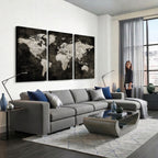 Vintage World Map Wall Art Canvas Print | Framed Large Map Wall Art