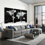 World Map Canvas Print | Framed Push Pin Wall Art, Color Splash Travel Map