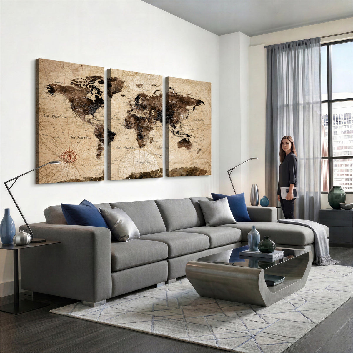 World Map Wall Art Canvas Print