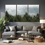 Misty Mountain Forest Wall Art Canvas Print