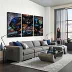 Graffiti American Football Player Street Art Wall Art Canvas Print