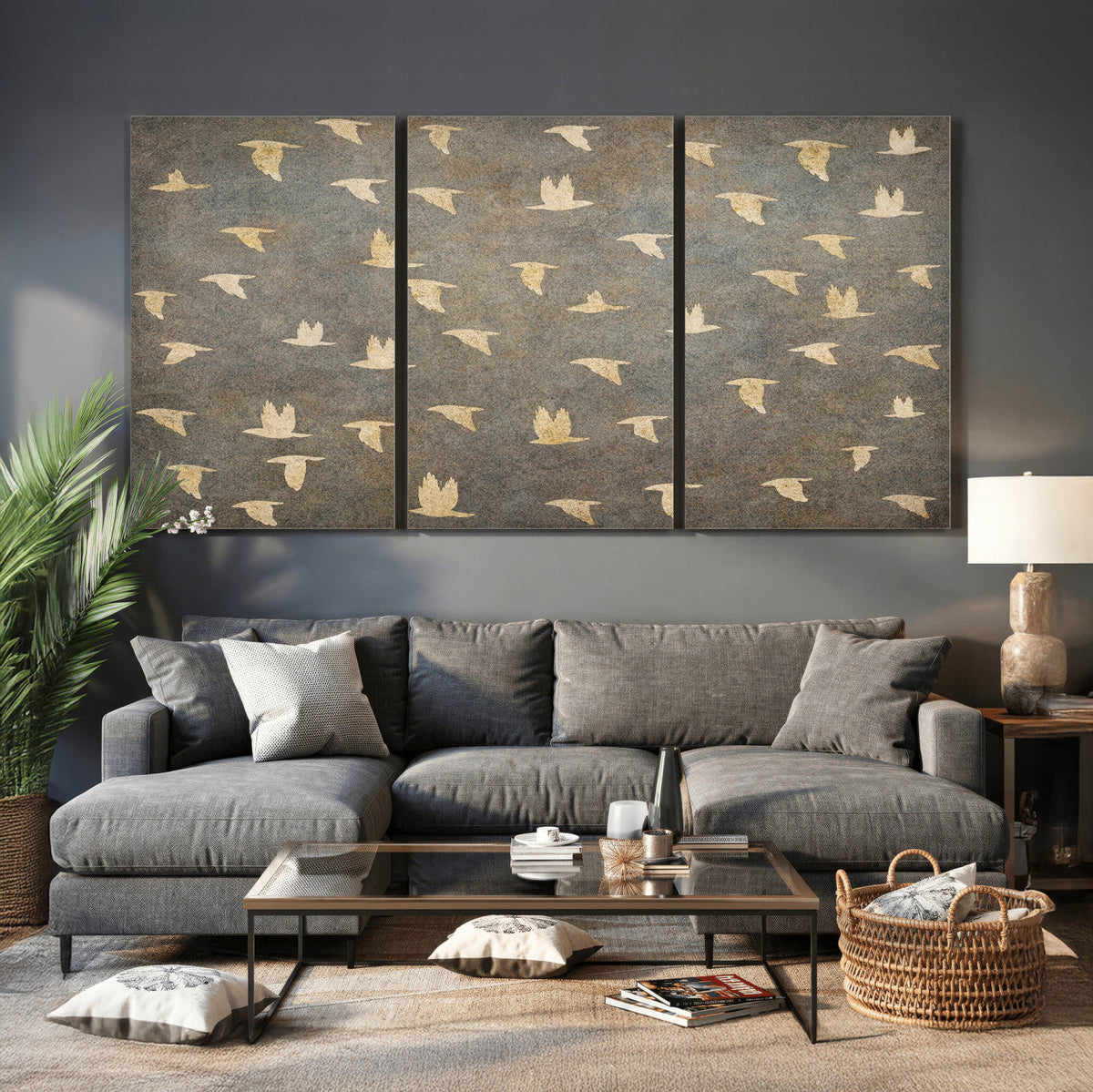 Abstract Birds Wall Art Canvas Print