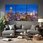 Charlotte Skyline Canvas Wall Art Print | North Carolina Cityscape