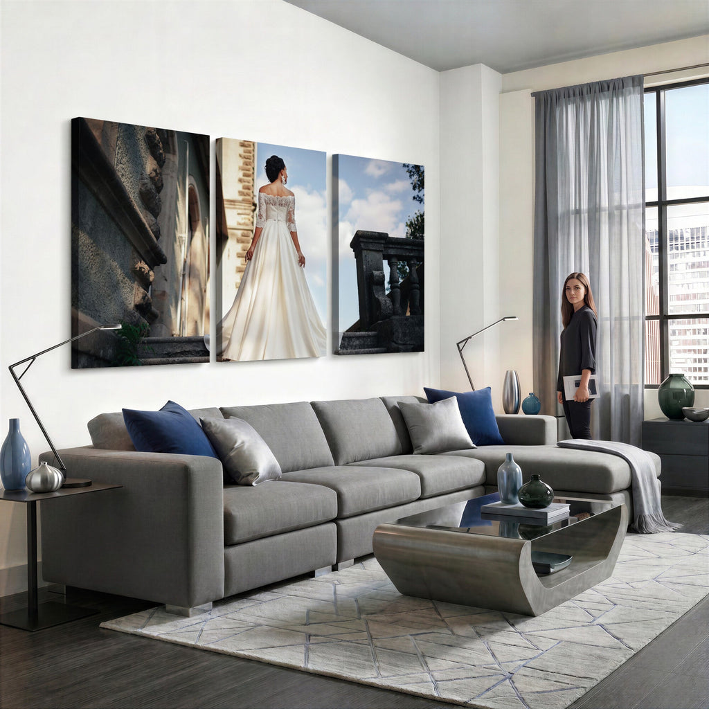 Custom 3 Panel Canvas Print, Personalized Photo Split Wall Art Set