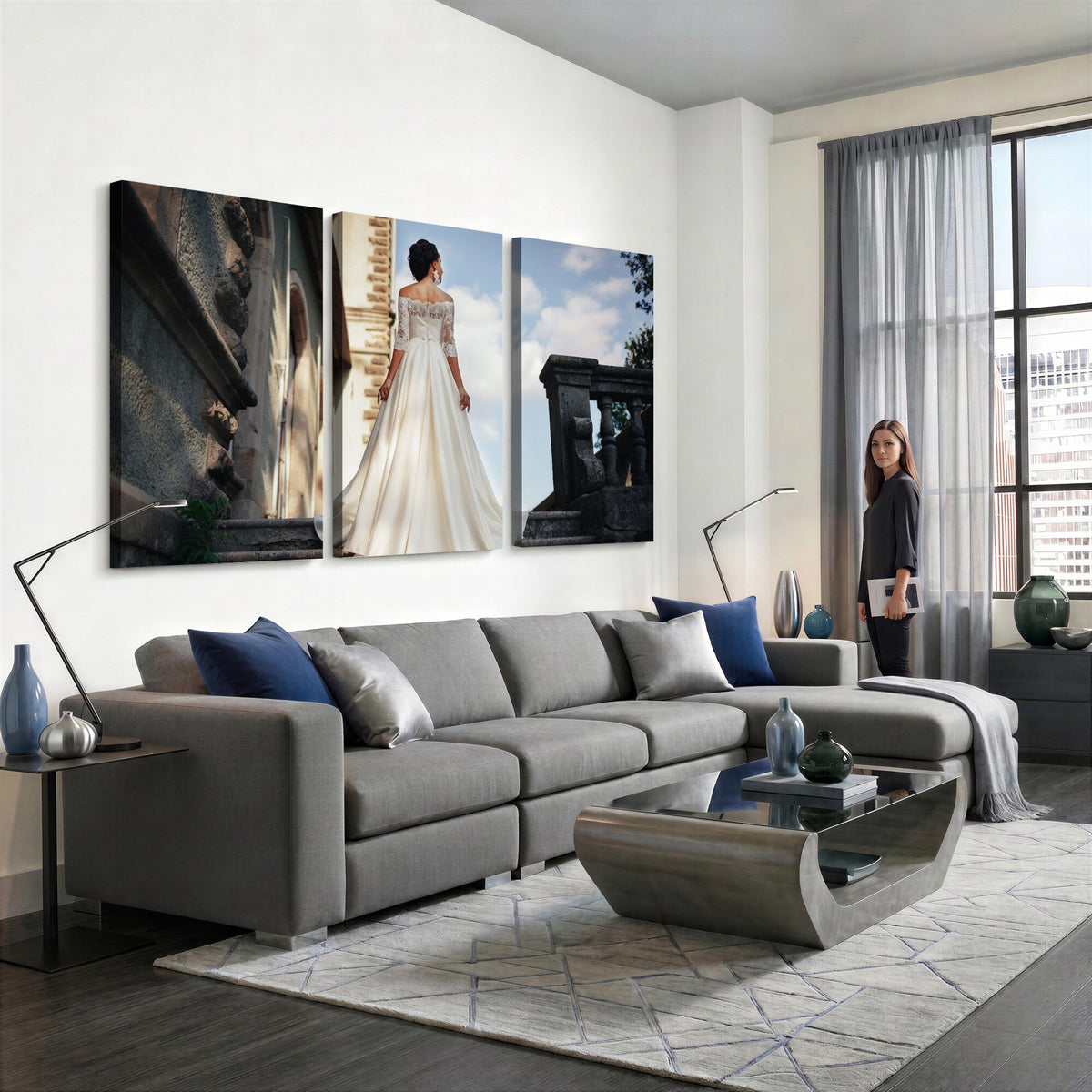 Custom 3 Panel Canvas Print, Personalized Photo Split Wall Art Set