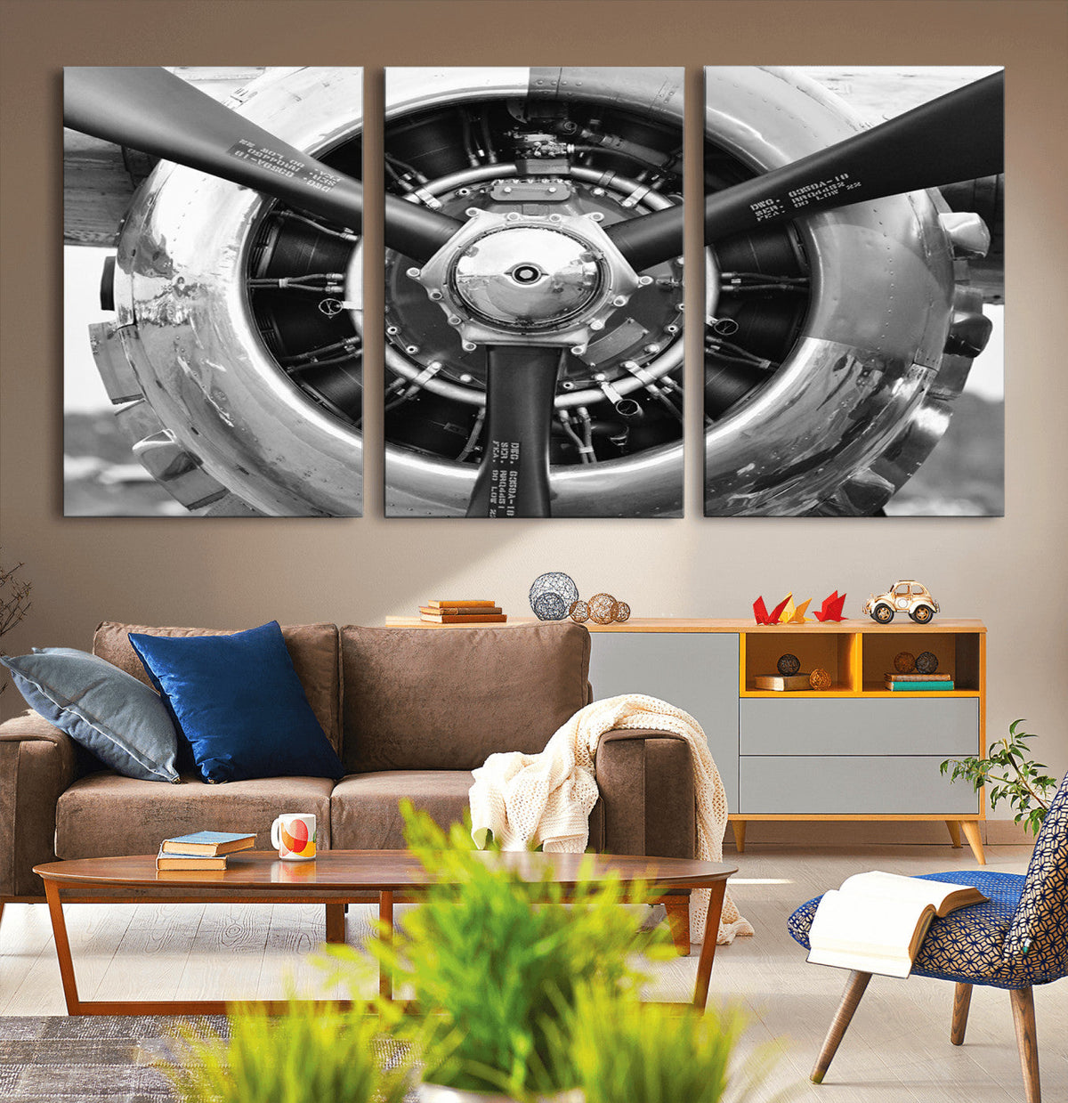 Vintage Airplane Wall Art Canvas Print