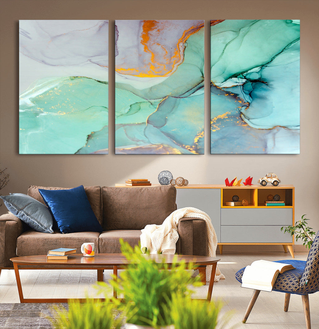 Colorful Marble Fluid Effect Canvas Wall Art Print