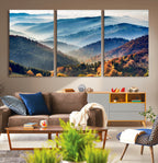 Mountains Forest Autumn Wall Art Canvas Print