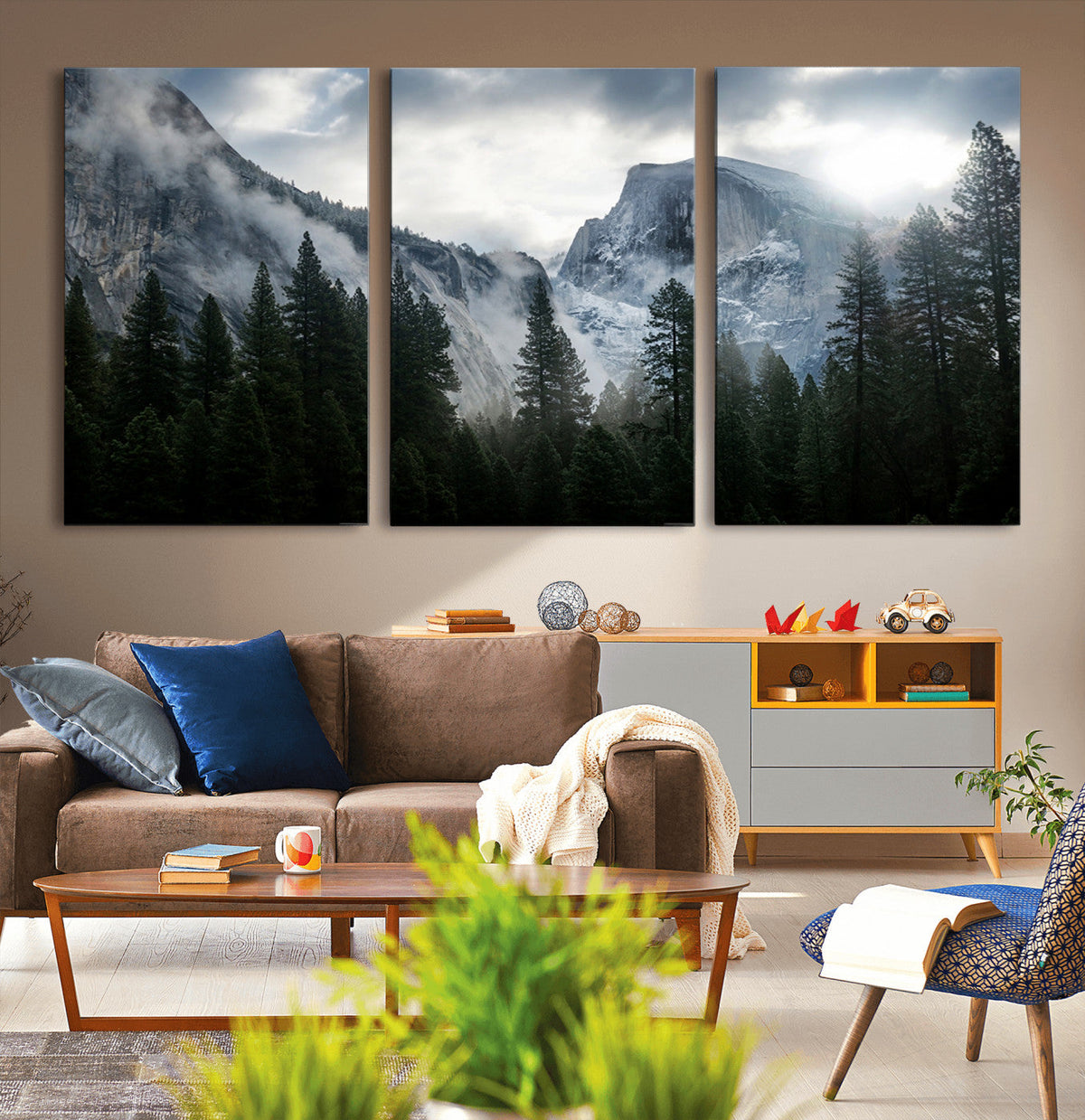 Wall Art Foggy Forest Landscape Canvas Print