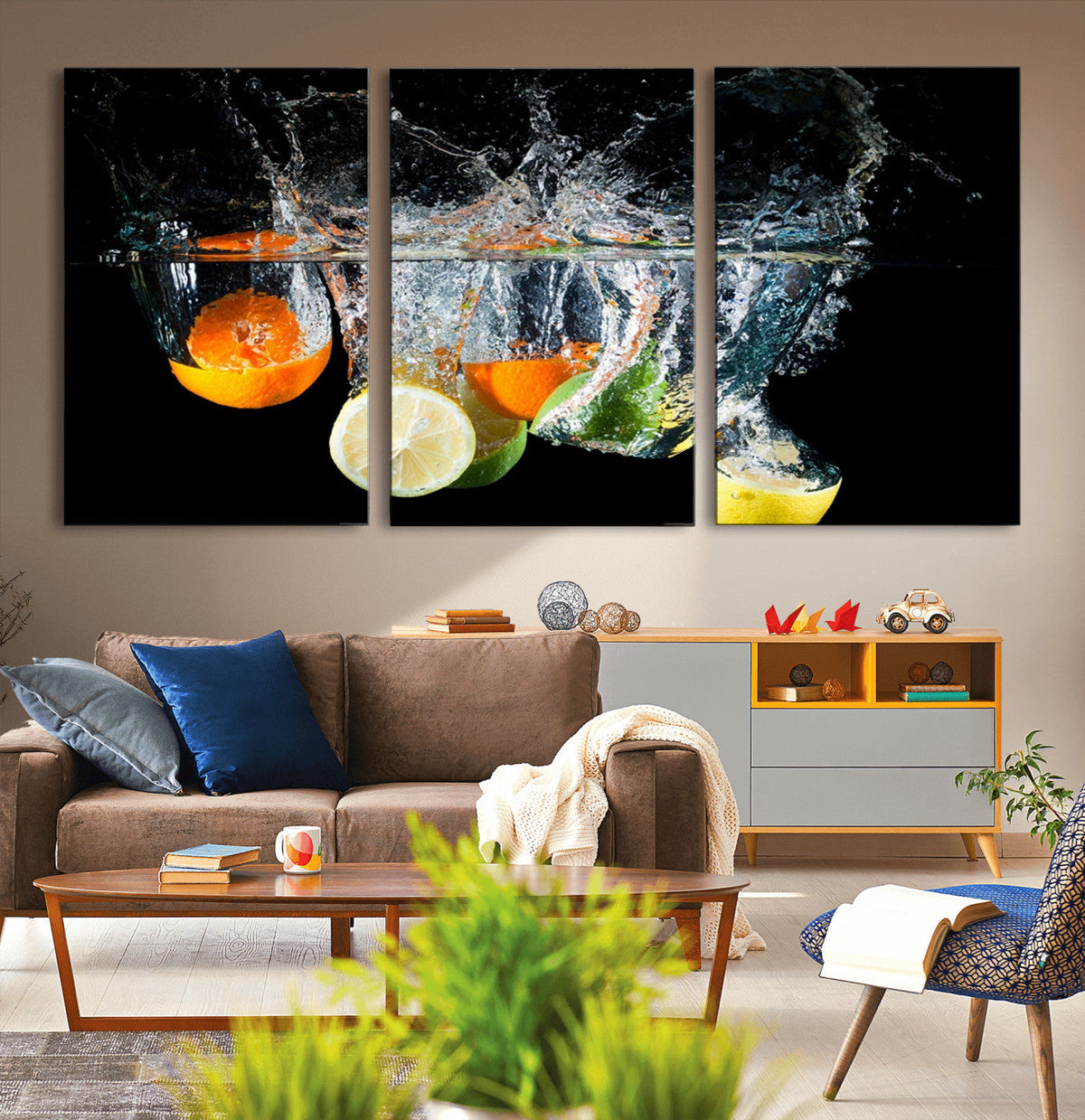 Kitchen Wall Art, Kitchen Fruits Art Canvas Print