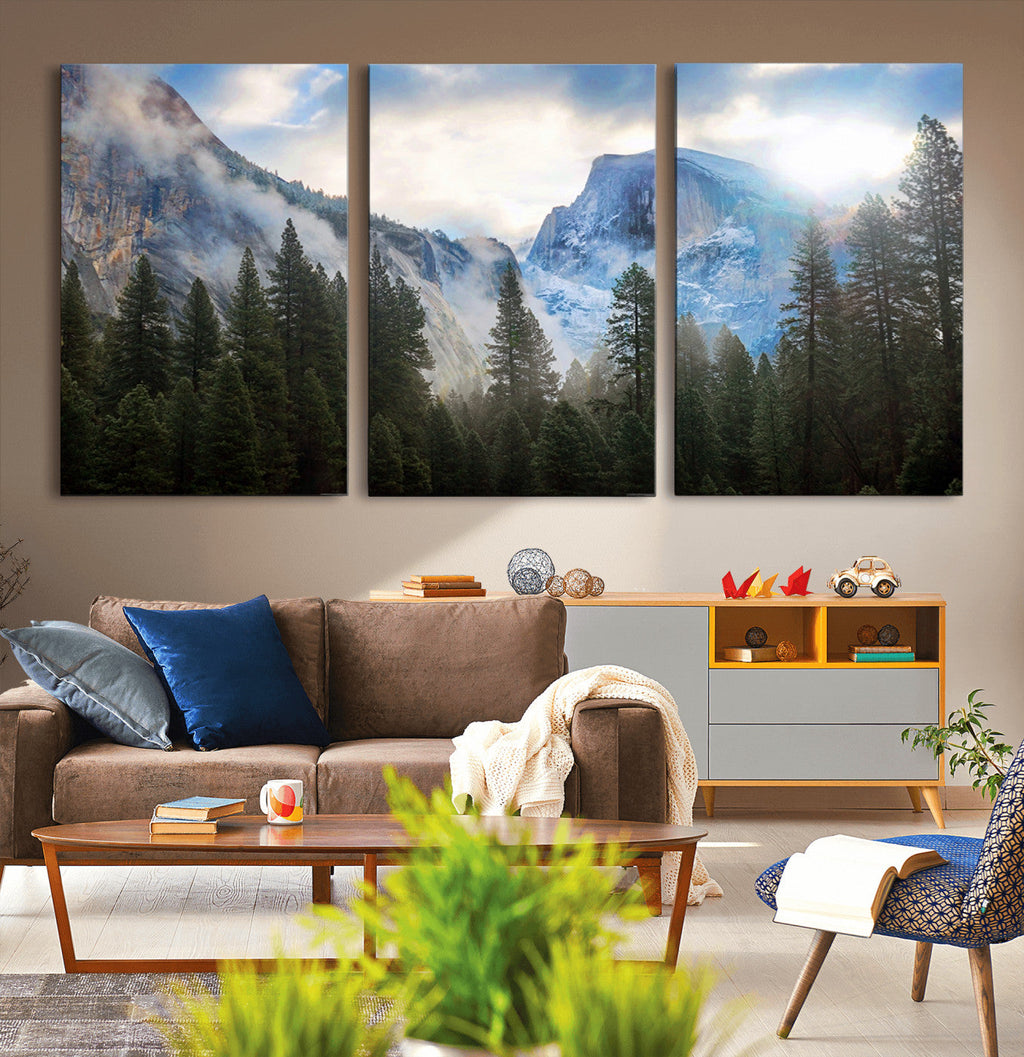 Half Dome Yosemite California Wall Art Canvas Print El Capitan