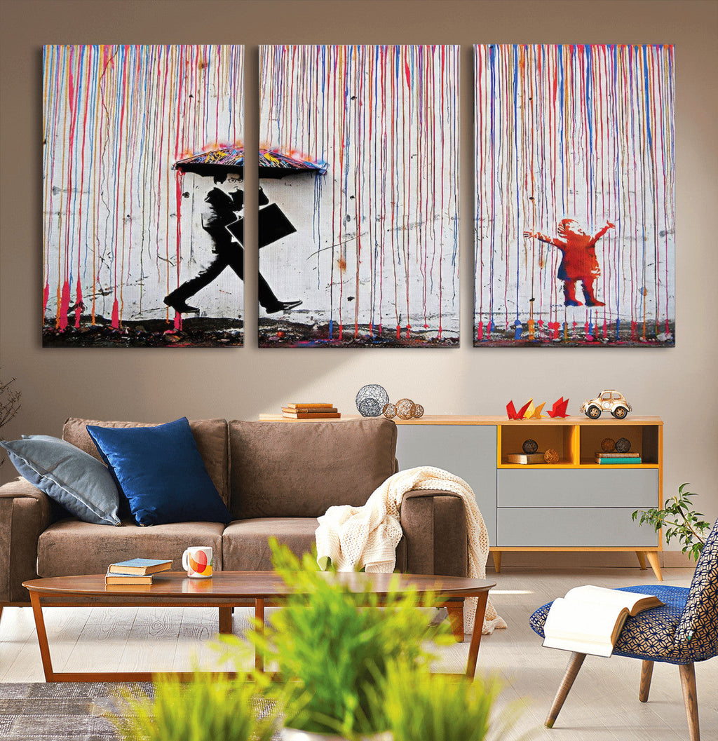 Banksy Wall Art Canvas Print | Framed Graffiti Street Art Picture