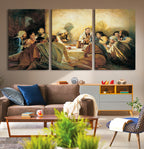 Last Supper Wall Art Canvas Print, Framed Jesus Artwork, Sacred Dining Scene