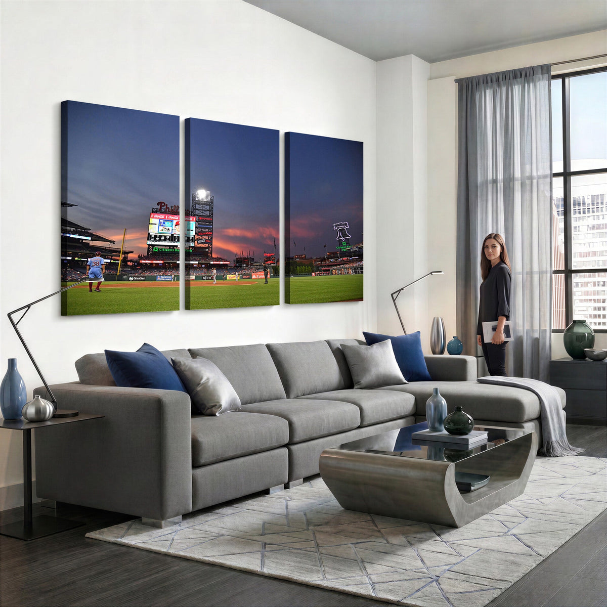 Philadelphia Phillies Baseball Print, Philadelphia Citizens Bank Park Stadium Wall Art