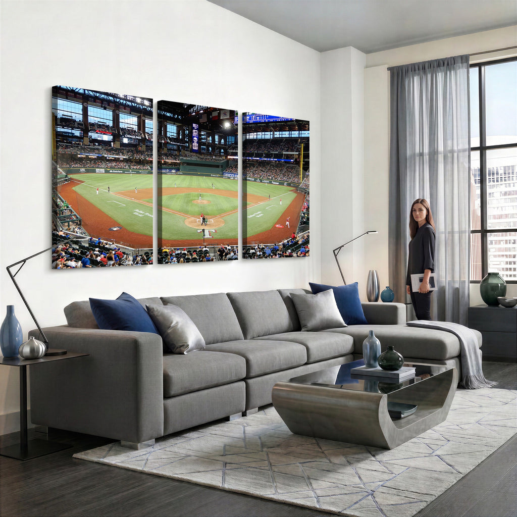Texas Rangers Baseball Team Print, Arlington Globe Life Field Stadium Wall Art