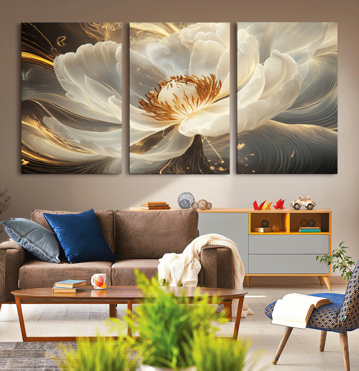 Abstract Floral Wall Art Canvas Print