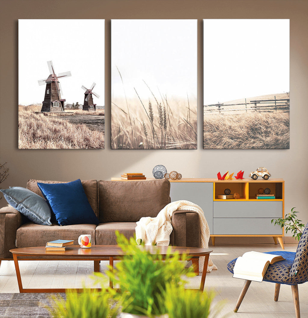 Farm Prints, Set of 6 Farmhouse Wall Art Canvas, Country House Decor