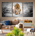 Jaguar Wall Art Canvas Print, Majestic Big Cat in Focused Pursuit