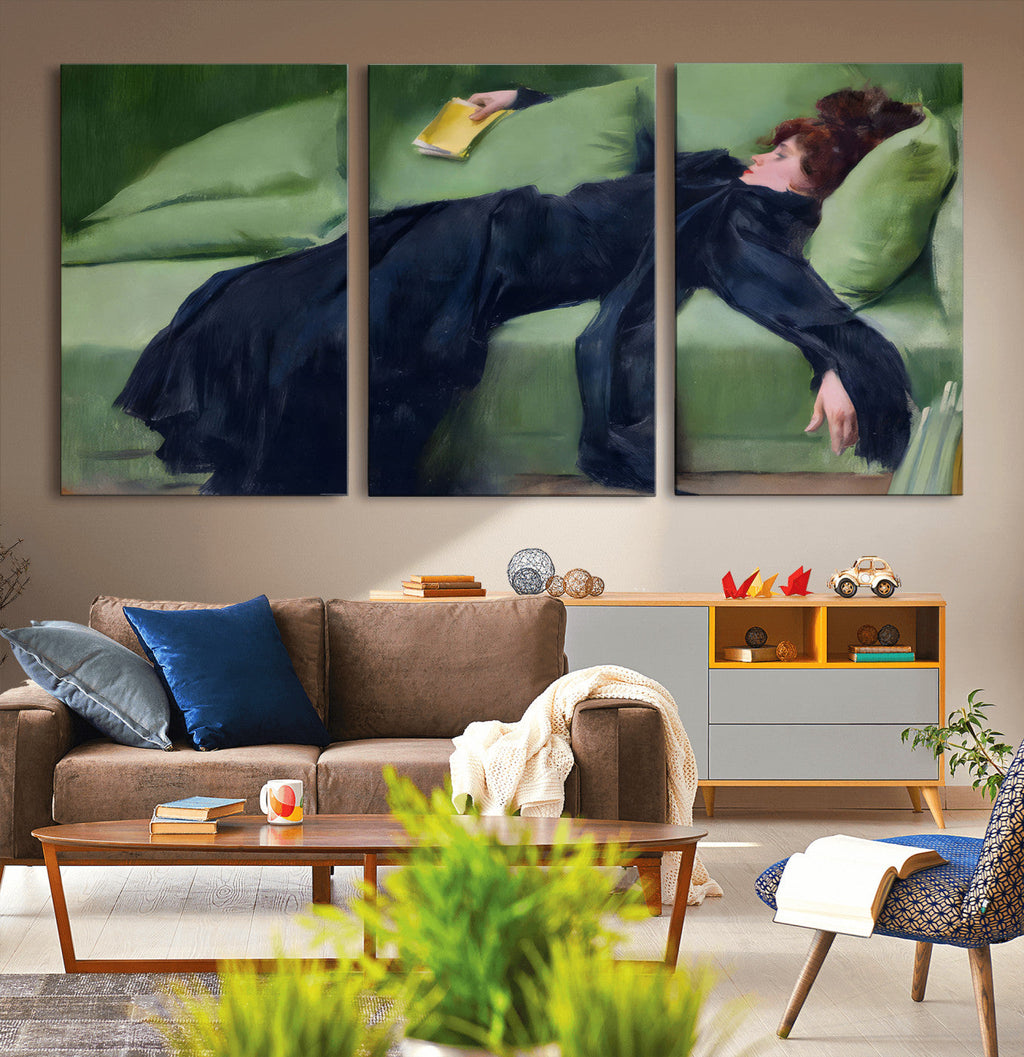 Decadent Girl by Ramon Casas Wall Art Canvas Print, Framed