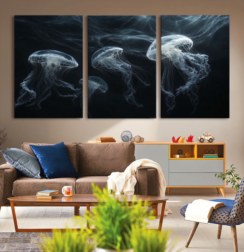 Jellyfish Wall Art Canvas Print, Elegant Wall Decor