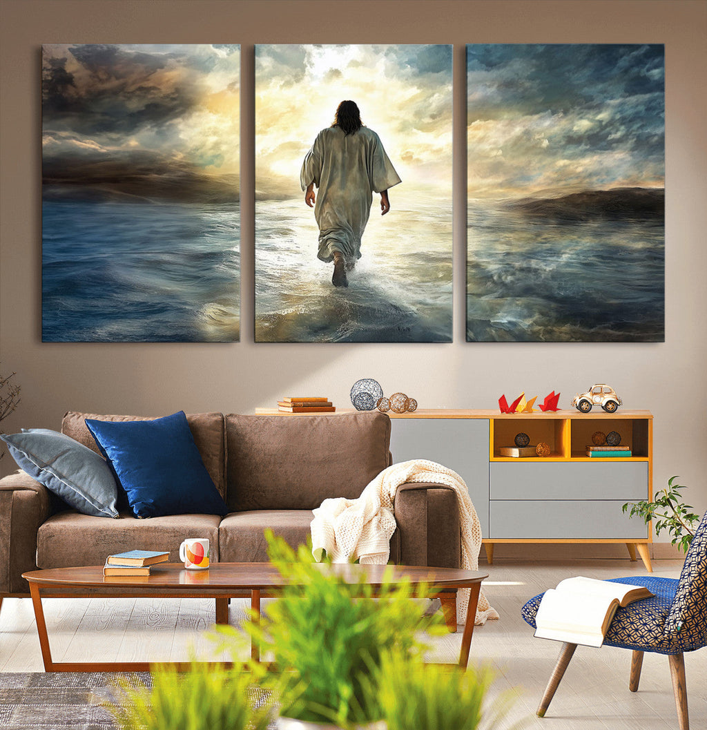 Jesus Walking on Water Wall Art | Canvas Print | Ready to Hang