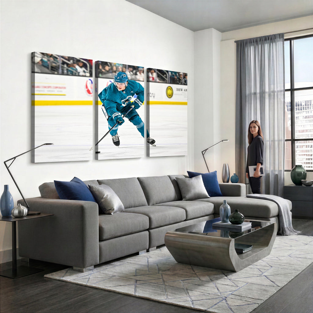 San Jose Sharks Ice Hockey Player Wall Art Canvas Print