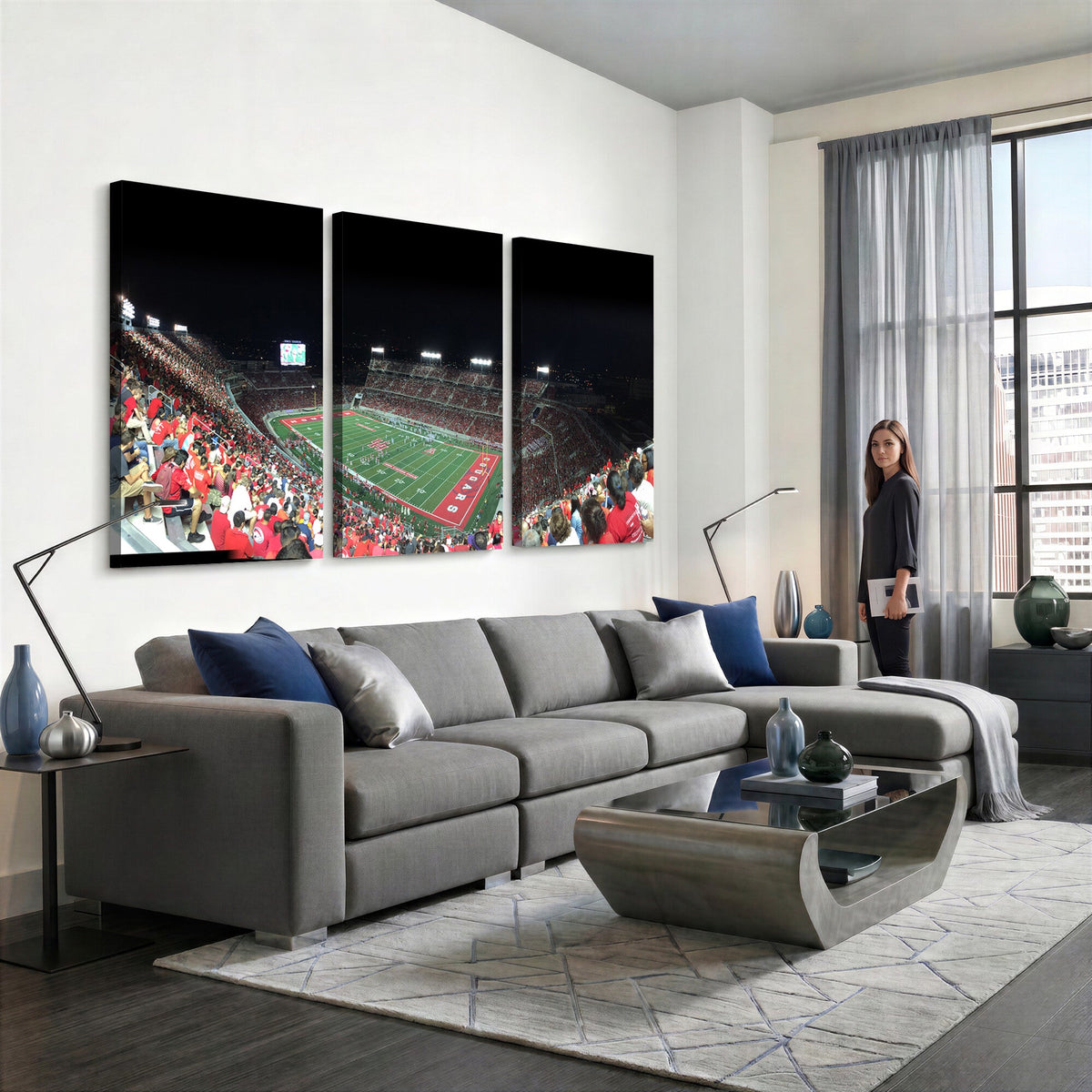 Houston Cougars Football Team Print, Houston TDECU Stadium