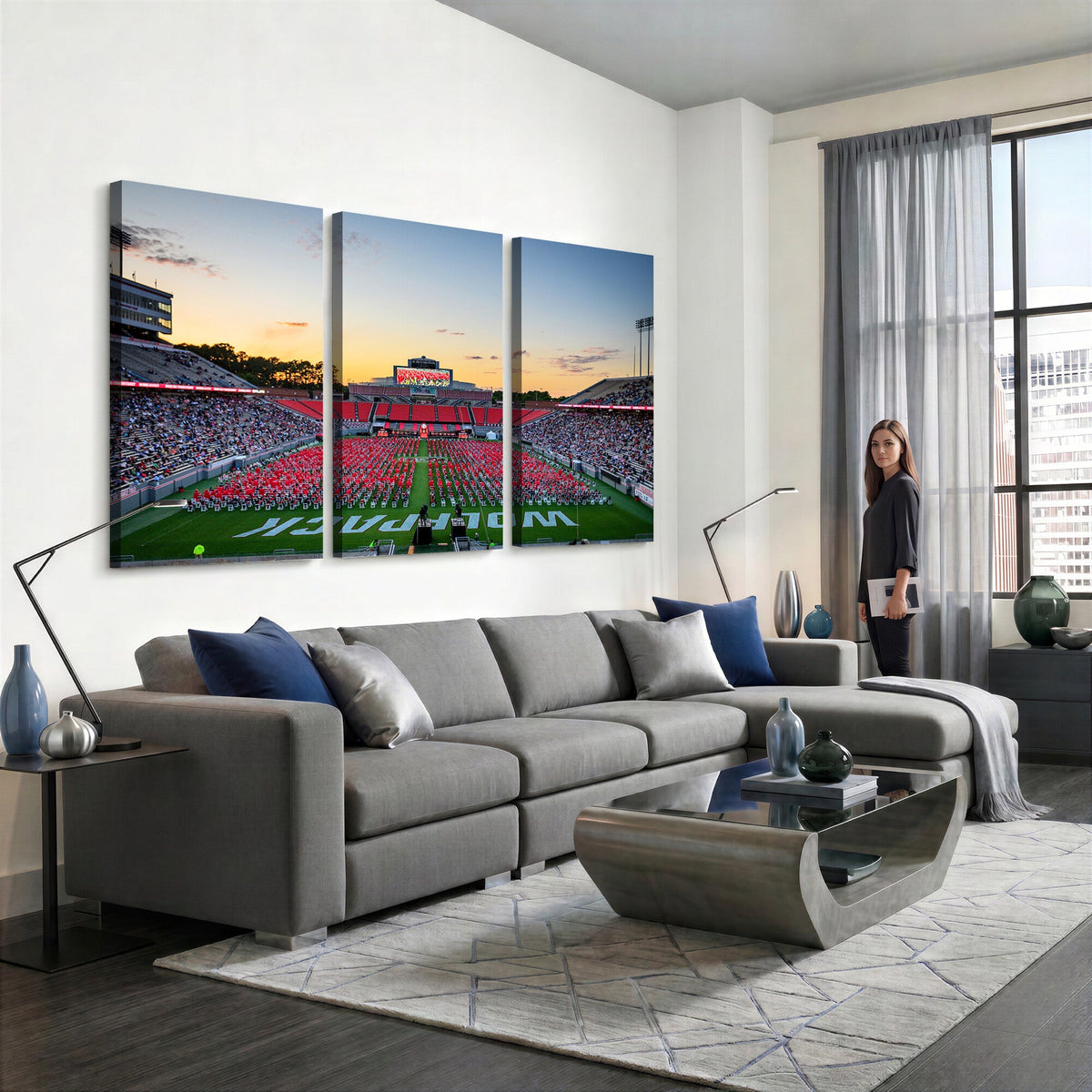NC State Wolfpack Football Team Print Wall Art, Raleigh