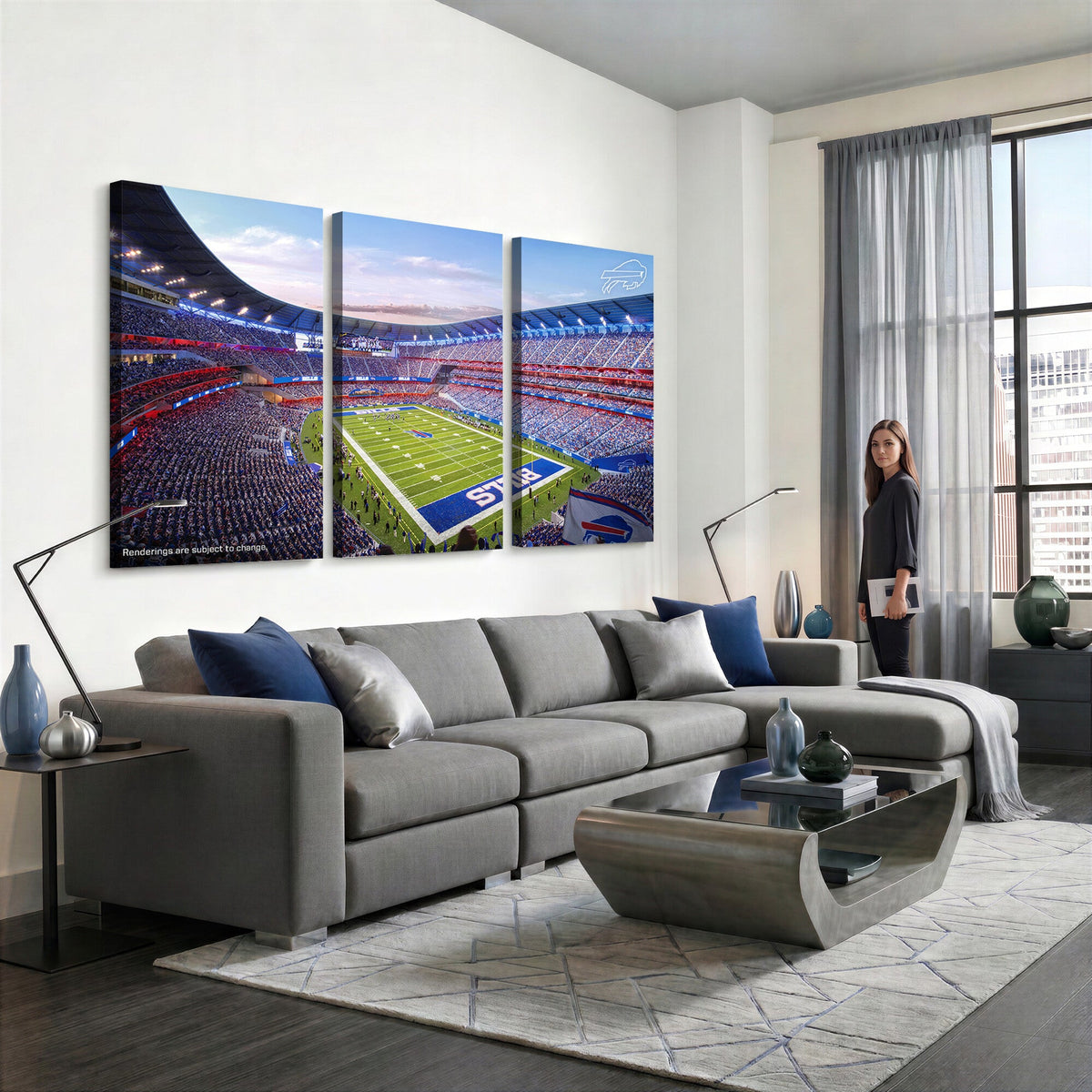 Buffalo Bills Football Team Print Canvas, Buffalo Highmark Stadium