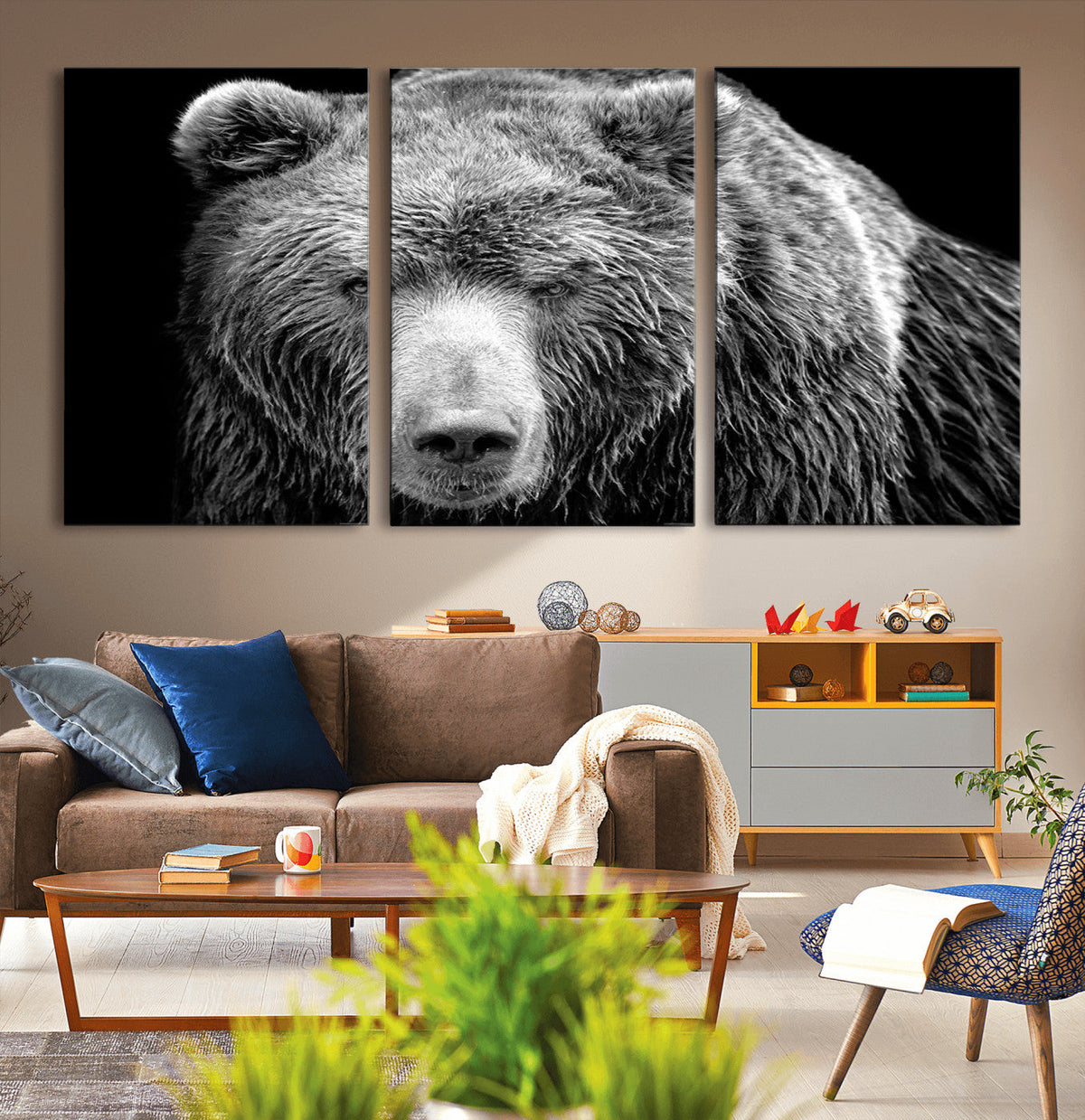 399 Grizzly Bear Canvas Print, Ready to Hang Wall Art