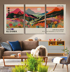 Yayoi 1986 Wall Art Print, Vibrant Wabi Sabi Japanese Abstract Design