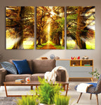 Sunshine in Forest and Trees Wall Art Canvas Print