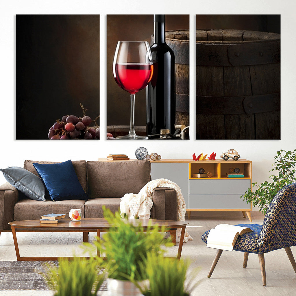 Red Wine and Bottle Canvas Print