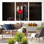 Red Wine and Bottle Canvas Print