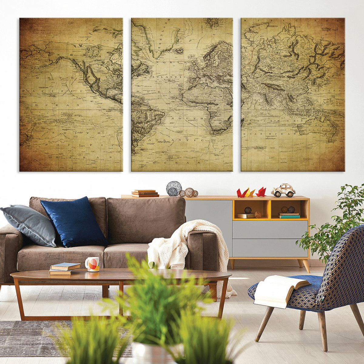 Push Pin World Map Canvas Print | Travel Tracker Wall Art