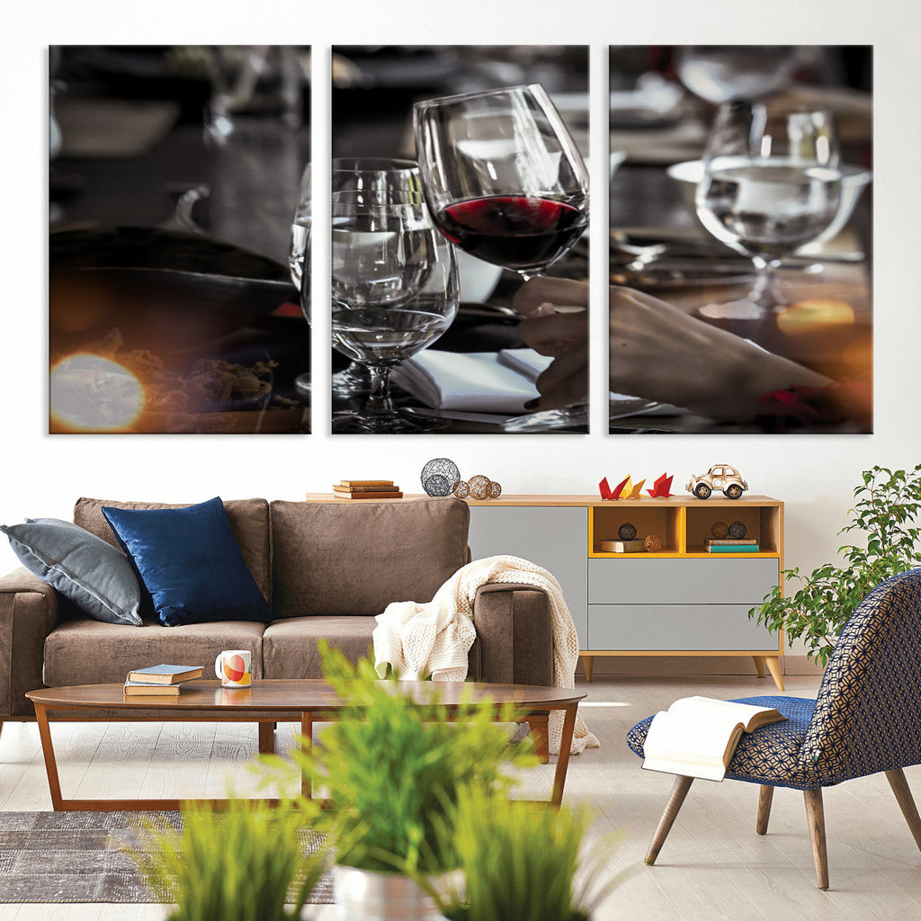 Red Wine and Glass Canvas Print