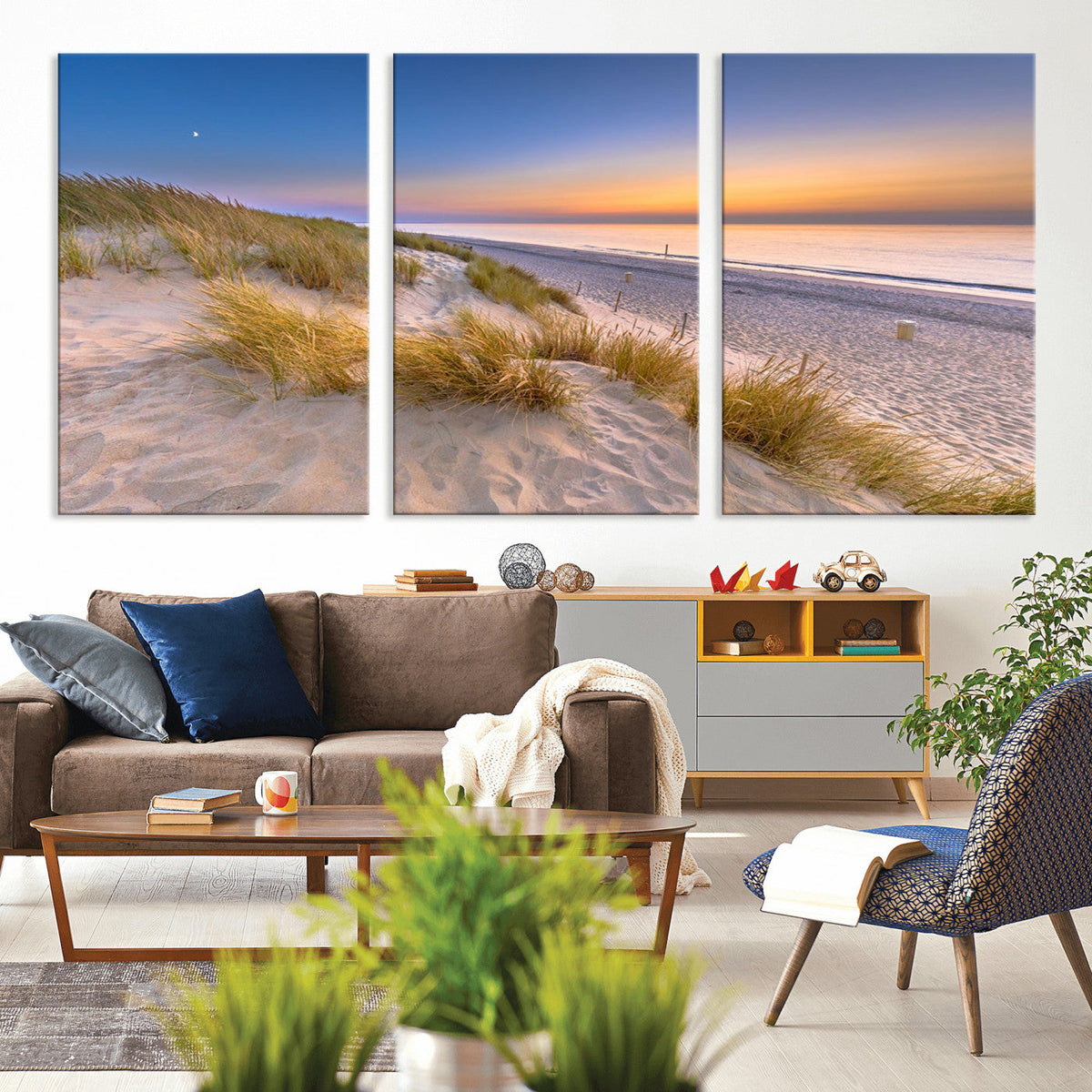 Sunrise On The Beach Wall Art Canvas Print