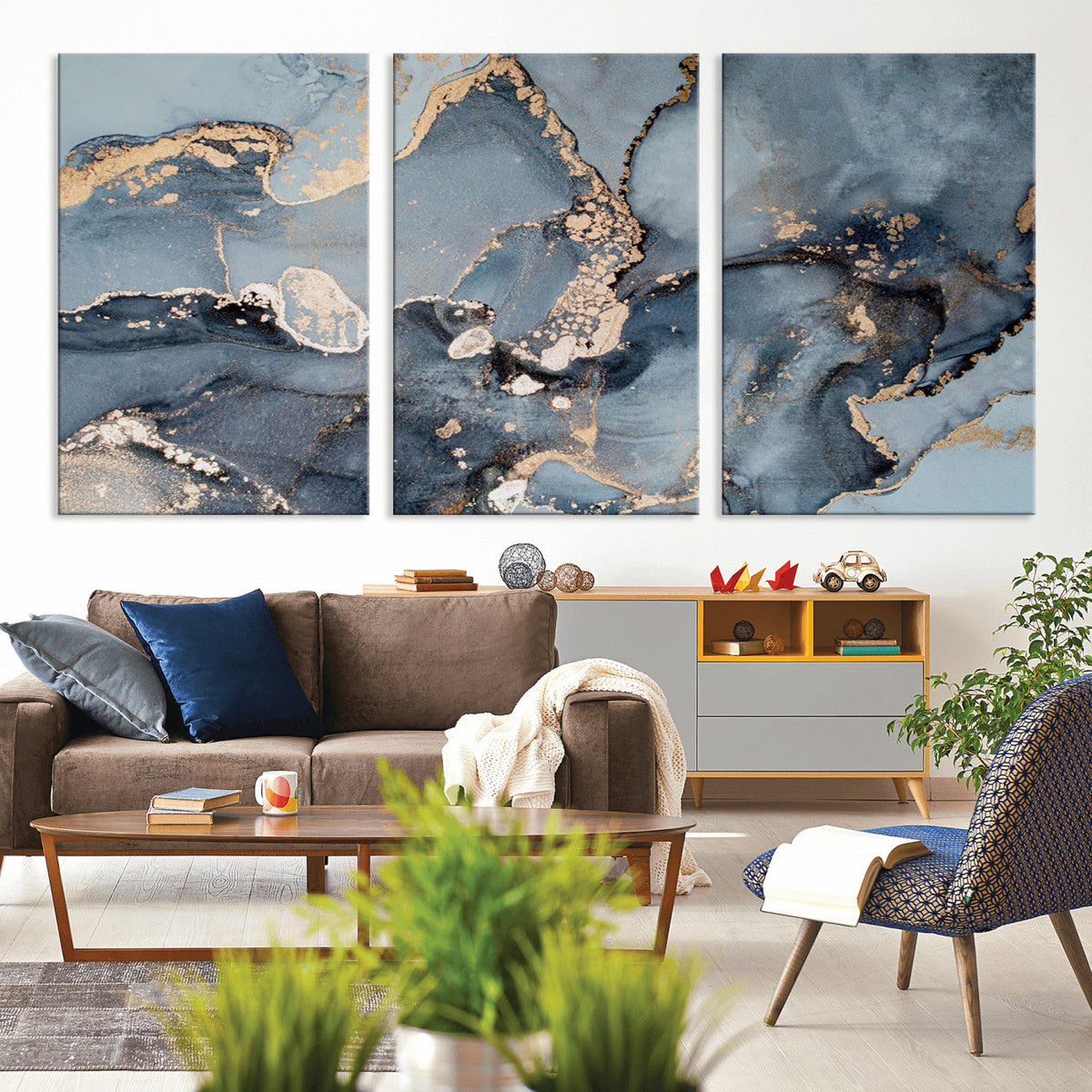 Multipanel Marble Fluid Effect Wall Art Abstract Canvas Wall Art Print