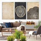 Tree Rings Canvas Wall Art Print, Minimalist Natural History in Modern Decor