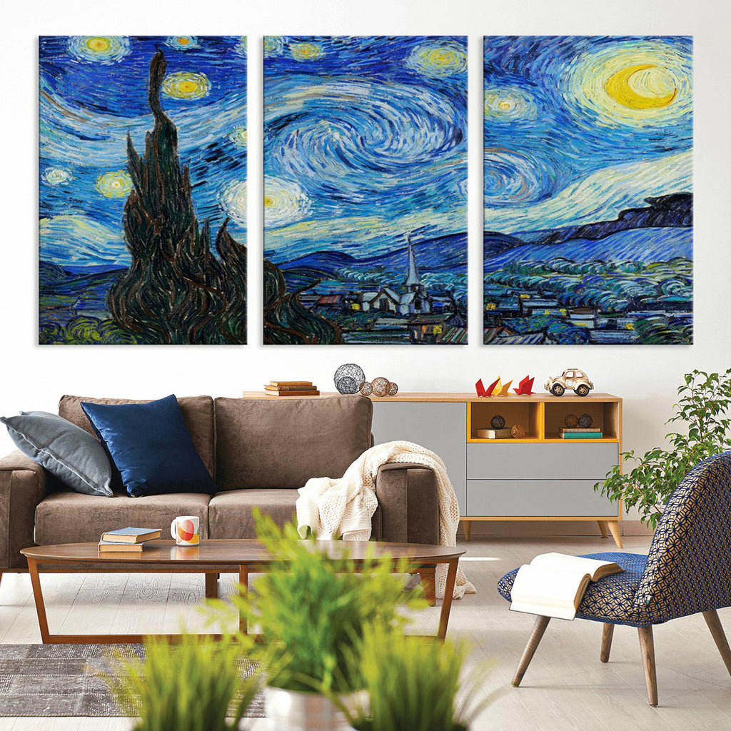 Vincent Van Gogh The Starry Night Abstract Wall Art Canvas Print