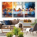 Abstract Watercolor The Last Supper Wall Art