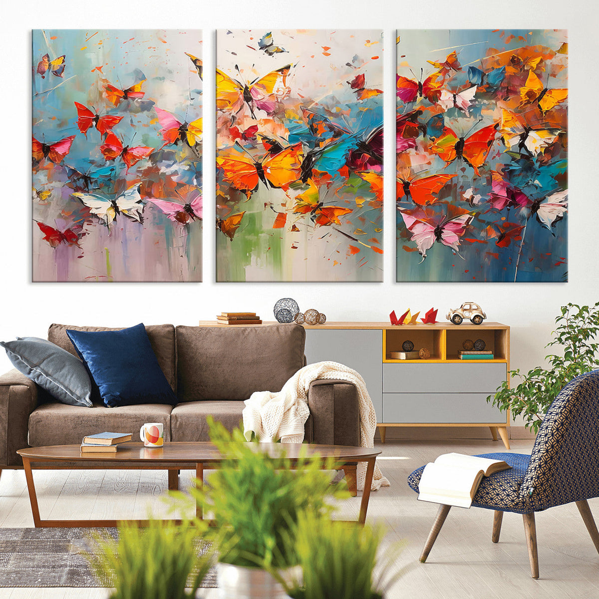 Abstract Butterfly Wall Art Canvas Print